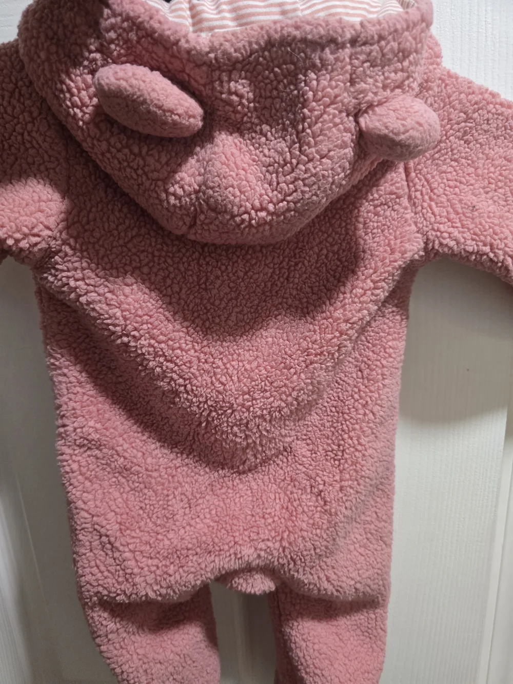 Carter's Pink Sherpa Hooded Footed One-Piece